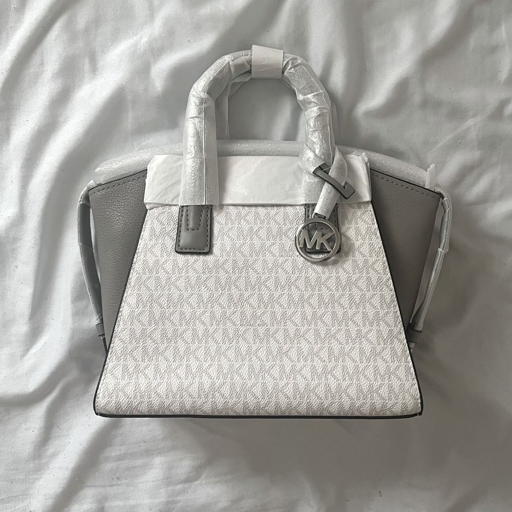 Michael Kors Avril Small Logo Top-Zip Satchel